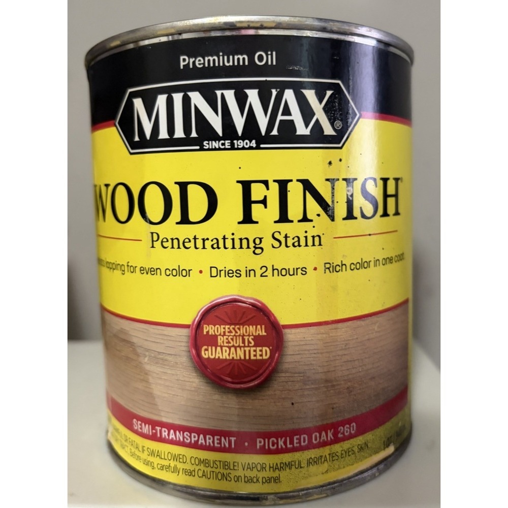 Minwax Pickled Oak 260 Wood Finish Oil-Based Wood Stain 1 Quart